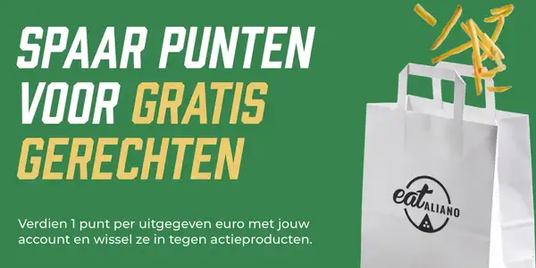 Spaar punten voor gratis gerechten: Verdien 1 punt per uitgegeven euro met jouw account en wissel ze in tegen actieproducten.